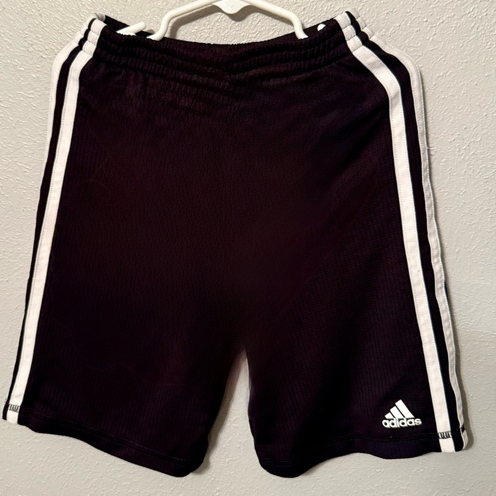 Adidas Black Shorts with White Accents